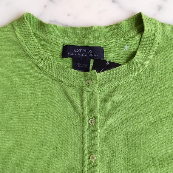 NWT. Express Cotton and Cashmere Button Down Knit Top with 3/4 sleeve. - Picture 4 of 5